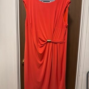 Sandra Darren Vibrant Orange Midi Dress